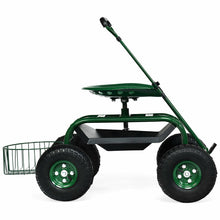 Load image into Gallery viewer, Heavy Duty Garden Cart with Tool Tray and 360 Swivel Seat-Green

