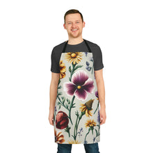 Load image into Gallery viewer, Vintage Botanical Pansy and Wildflower Apron | Floral Kitchen Apron
