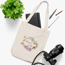 Load image into Gallery viewer, Flower Lady Floral Wreath Tote Bag | Botanical Illustration, Reusable Canvas
