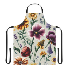 Load image into Gallery viewer, Vintage Botanical Pansy and Wildflower Apron | Floral Kitchen Apron
