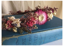 Load image into Gallery viewer, Chianti Collection Dried Flower Crown, Autumn Lavender, Wine Tones, Maroon, Fuchsia
