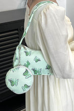 Load image into Gallery viewer, Butterfly Print Shoulder Bag with Purse
