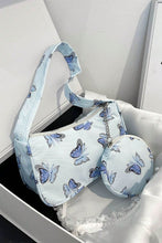 Load image into Gallery viewer, Butterfly Print Shoulder Bag with Purse
