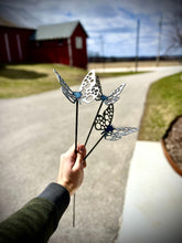 Load image into Gallery viewer, 3-Pack Metal Butterfly Garden Stakes
