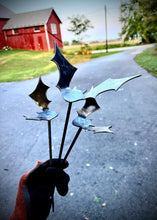 Load image into Gallery viewer, 3-Pack Metal Halloween Bats w/ Stake
