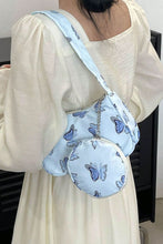 Load image into Gallery viewer, Butterfly Print Shoulder Bag with Purse
