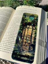 Load image into Gallery viewer, Fantasy Secret Library Bookmark for Book Lovers | Handmade Magical Bookshelf Bookmark | Gift for Readers, Enchanted Garden Book Mark
