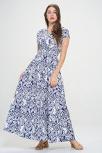 Load image into Gallery viewer, Garden gate Floral Printed Smocked Waist Maxi Dress
