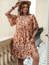 Load image into Gallery viewer, Plus Size Floral Crochet Flutter Sleeve Dress
