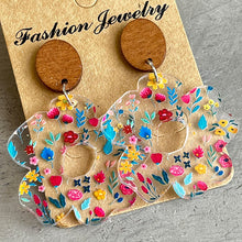 Load image into Gallery viewer, Flower Shape Acrylic Dangle Earrings
