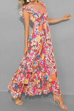 Load image into Gallery viewer, Retro Garden Tiered Ruffled Printed Sleeveless Dress
