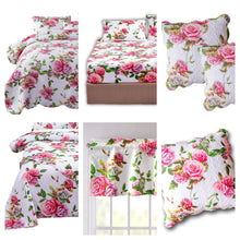 Load image into Gallery viewer, DaDa Bedding Bed in a Bag Bundle Set - Romantic Roses Lovely Blooming Floral Bedding Set (JHW-879)
