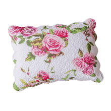 Load image into Gallery viewer, DaDa Bedding Romantic Roses Spring Floral Pink Scalloped Pillow Sham 1-Piece (JHW879)
