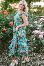 Load image into Gallery viewer, Retro Garden Tiered Ruffled Printed Sleeveless Dress
