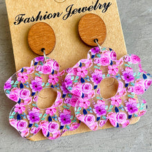 Load image into Gallery viewer, Flower Shape Acrylic Dangle Earrings
