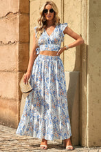 Load image into Gallery viewer, Sunny Day Tie Back floral Cropped Top and Maxi Skirt Set
