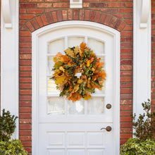 Load image into Gallery viewer, Golden &amp; Green Harvest Oak Leaf Natural Wreath
