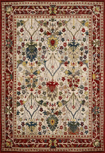 Load image into Gallery viewer, Neola White/Red Damask Area Rug
