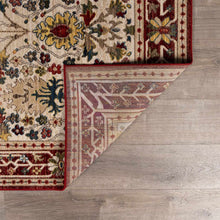 Load image into Gallery viewer, Neola White/Red Damask Area Rug
