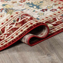 Load image into Gallery viewer, Neola White/Red Damask Area Rug
