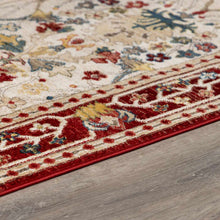 Load image into Gallery viewer, Neola White/Red Damask Area Rug
