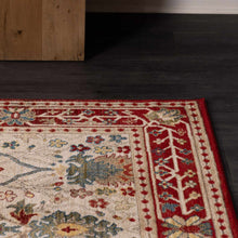 Load image into Gallery viewer, Neola White/Red Damask Area Rug
