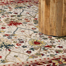Load image into Gallery viewer, Neola White/Red Damask Area Rug
