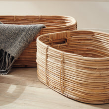 Load image into Gallery viewer, Cane Rattan Rectangular Baskets, Set of 3
