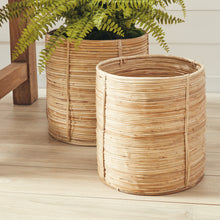 Load image into Gallery viewer, Cane Rattan Round Tree Baskets, Set of 2
