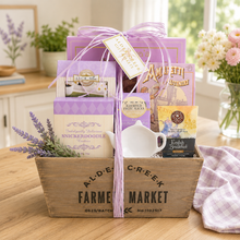Load image into Gallery viewer, Relaxing Lavender Tea Gift Basket
