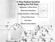 Load image into Gallery viewer, Bedding Bed in a Bag Bundle Set - Radiant Sunshine Yellow Hummingbirds Floral Bedding Set (JHW-925)
