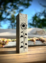 Load image into Gallery viewer, Sunflowers Under the Stars Luminary Pillars w/ Solar Cap
