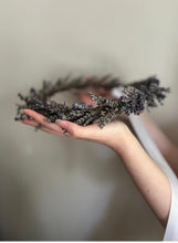 Load image into Gallery viewer, dried lavender hair crown, Wedding , bridal, bridesmaid, flower girl flower crown,  boho  floral crown

