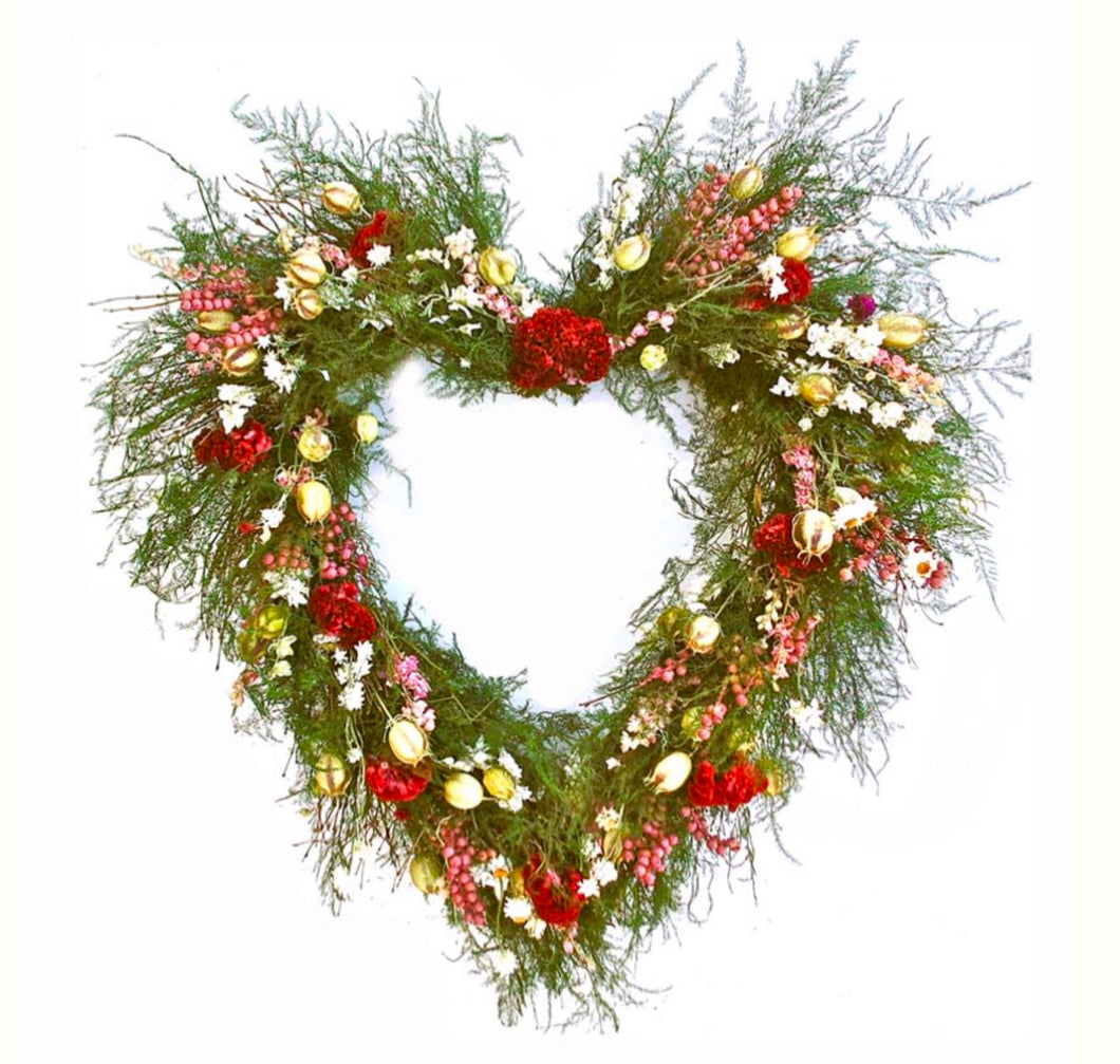 Cupids Heart dried flower wreath