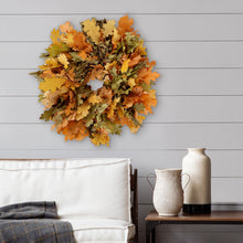 Load image into Gallery viewer, Golden &amp; Green Harvest Oak Leaf Natural Wreath

