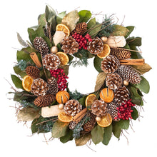 Load image into Gallery viewer, Cinnamon Orange &amp; Pinecone Wreath
