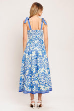 Load image into Gallery viewer, AZURE SCROLL WOVEN MIDI DRESS
