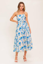 Load image into Gallery viewer, ROSY MOOD FLORAL WOVEN MIDI DRESS
