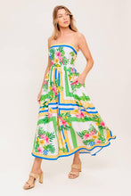 Load image into Gallery viewer, FLORAL HARMONY WOVEN MIDI DRESS
