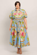 Load image into Gallery viewer, BLUE PALACE WOVEN MIDI DRESS
