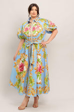 Load image into Gallery viewer, BLUE PALACE WOVEN MIDI DRESS
