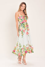 Load image into Gallery viewer, SHADOW FLORAL WOVEN MIDI DRESS
