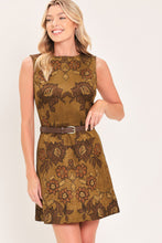 Load image into Gallery viewer, PECAN GARDEN POISE FAUX SUEDE MINI DRESS

