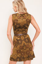 Load image into Gallery viewer, PECAN GARDEN POISE FAUX SUEDE MINI DRESS
