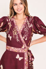 Load image into Gallery viewer, PLUM GARDEN ENCHANTMENT WOVEN MIDI DRESS
