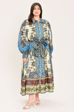 Load image into Gallery viewer, SKYBORNE ORNAMENTAL GRACE WOVEN MIDI SHIRT DRESS
