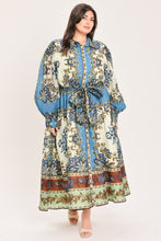 Load image into Gallery viewer, SKYBORNE ORNAMENTAL GRACE WOVEN MIDI SHIRT DRESS
