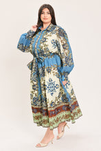Load image into Gallery viewer, SKYBORNE ORNAMENTAL GRACE WOVEN MIDI SHIRT DRESS
