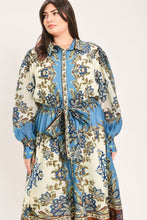 Load image into Gallery viewer, SKYBORNE ORNAMENTAL GRACE WOVEN MIDI SHIRT DRESS
