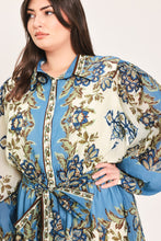Load image into Gallery viewer, SKYBORNE ORNAMENTAL GRACE WOVEN MIDI SHIRT DRESS
